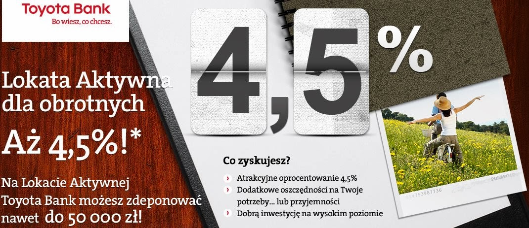Toyota Bank Lokata Aktywna na 4,5 JakOszczedzic.pl