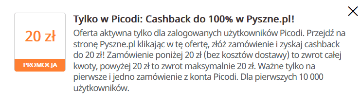 picodi 20 zł na pyszne.pl