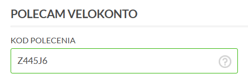 Kod polecenia VeloKonto