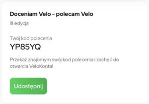 Kod polecający Velobank październik 2023