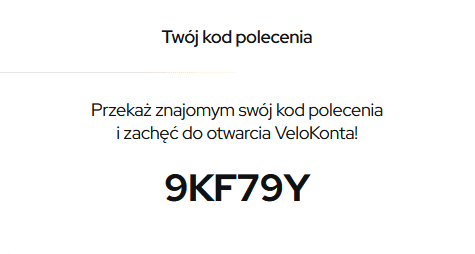 Kod polecający Velobank lipiec sierpień wrzesień 2025