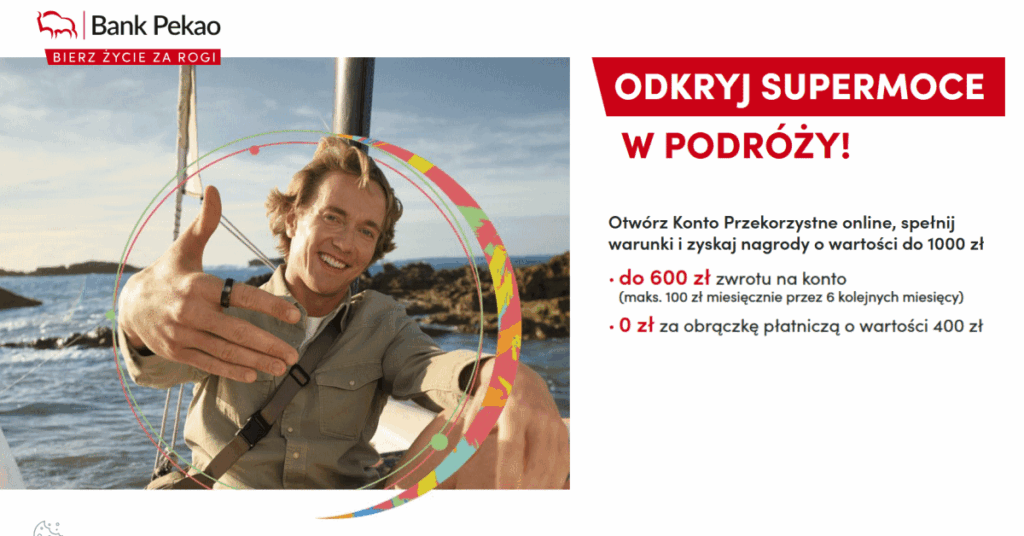 Konto Pekao SA z premią 600 zł i opaską płatniczą za 0 zł