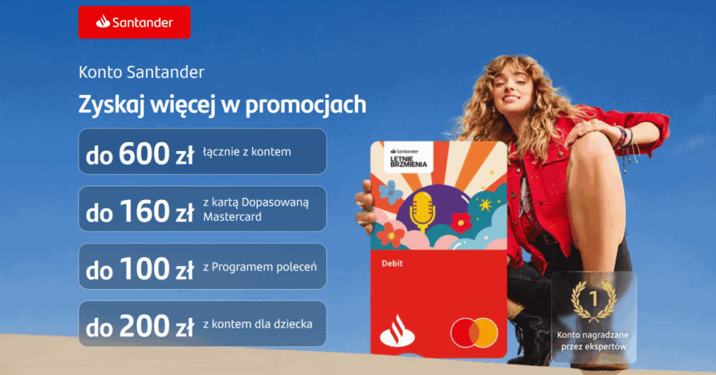 Konto Santander premia lipiec 2025