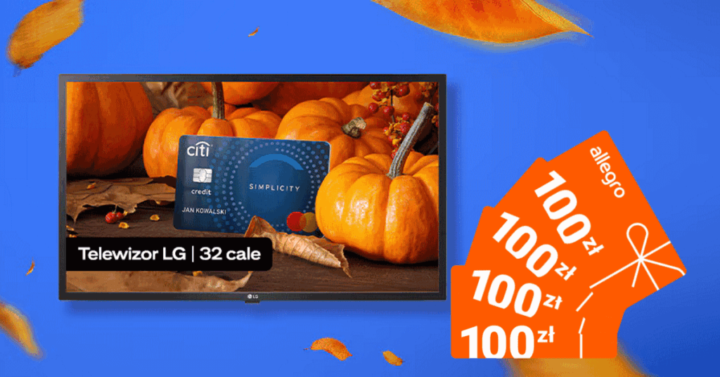 Telewizor LG i 400 zł premii karta kredytowa Citibank Simplicity 2025