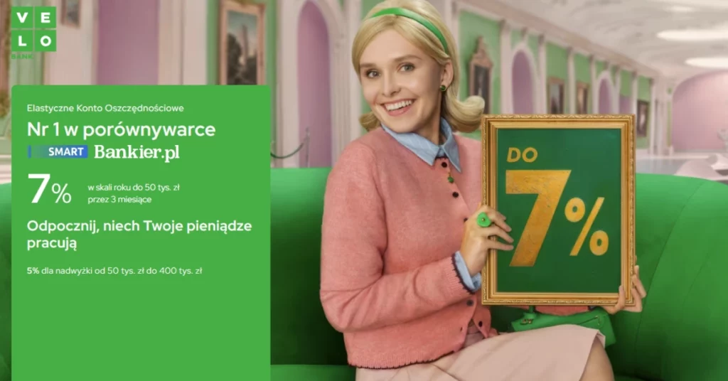 VeloBank konto oszczędnościowe 7 procent listopad 2025