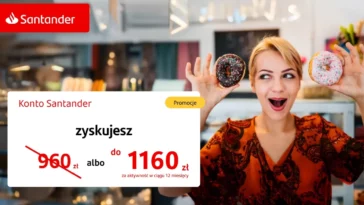 Konto Santander premia 1160 zł październik - listopad 2025