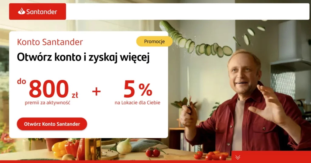 Konto Santander premia 800 zł 2026