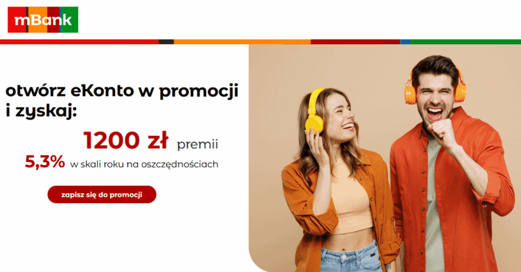 mBank eKonto Media Expert premia 1200 zł lipiec 2026