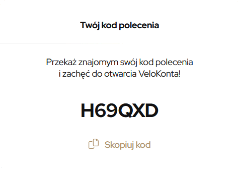 Velo Bank Kod polecający sierpień wrzesień październik listopad 2026