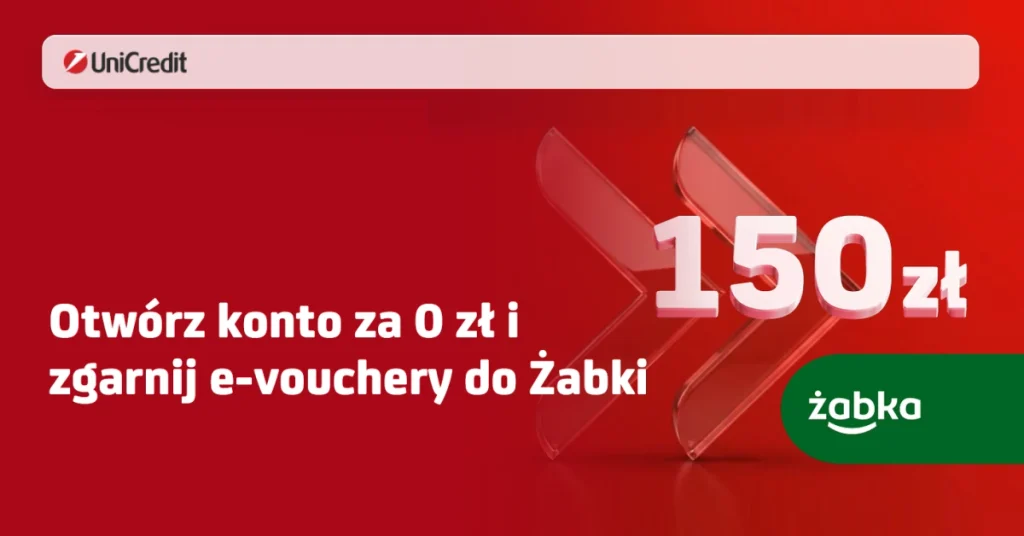 Konto Unicredit premia 150 zł Żabka