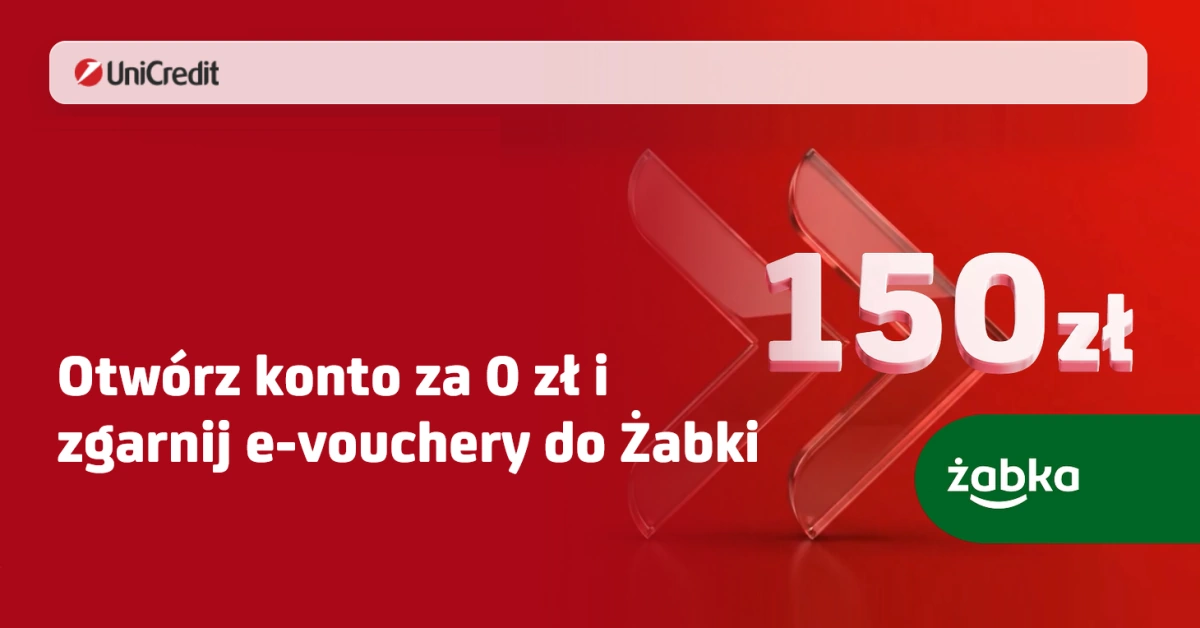 Konto Unicredit premia 150 zł Żabka