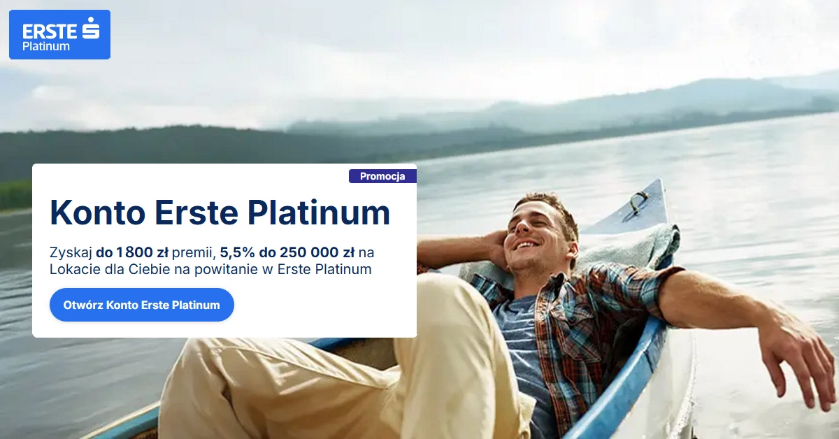 Konto Erste Platinum premia 1800 zł 2026