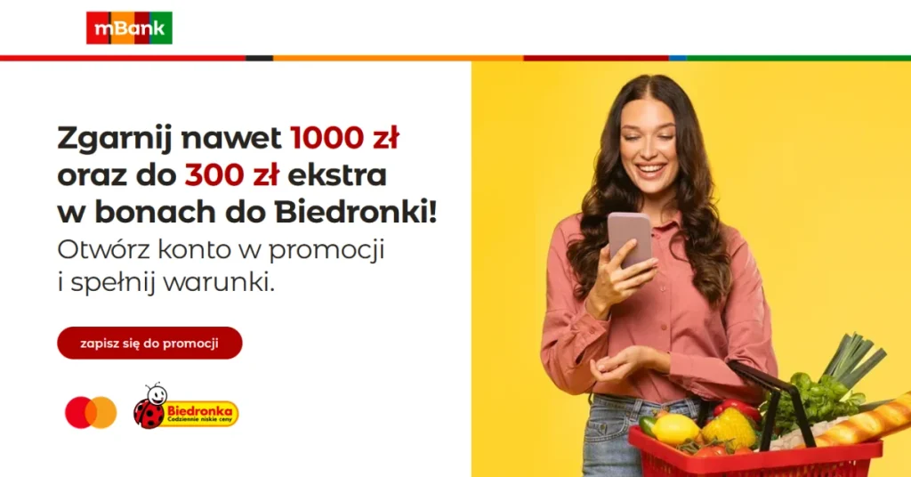 mBank eKonto premia 1300 zł wrzesień 2026